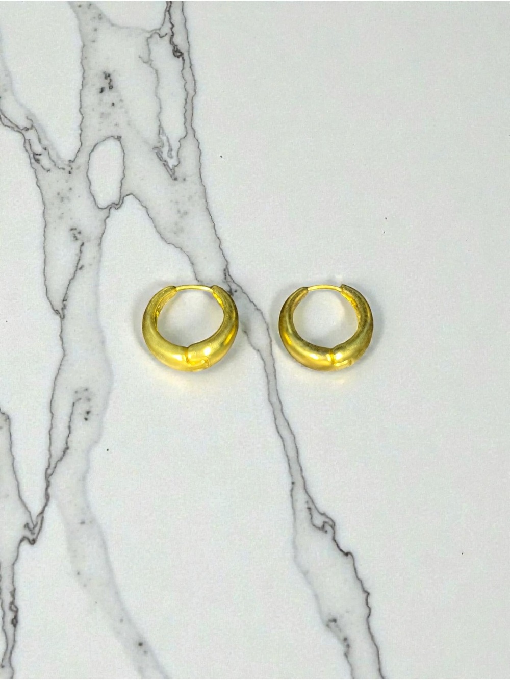 Brand New Gold Open Hoop Stud Earrings